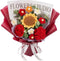 Ginwrek Crochet Flower Bouquet - Knitted Roses & Tulips, Long-Lasting Bouquet of Crochet
