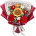 Ginwrek Crochet Flower Bouquet - Knitted Roses & Tulips, Long-Lasting Bouquet of Crochet