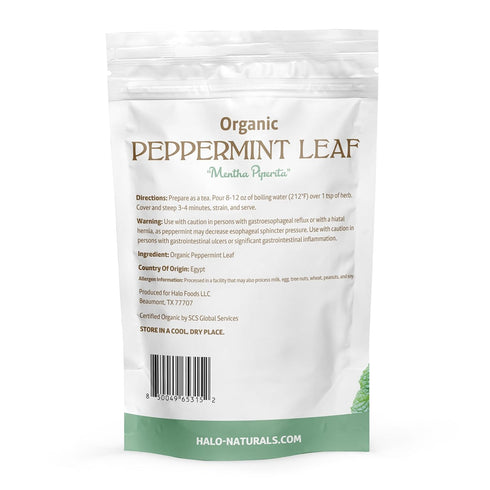 Organic Peppermint Leaf Cut & Sifted, 4 Ounces (Mentha piperita) - USDA Certified, Resealable Pouch