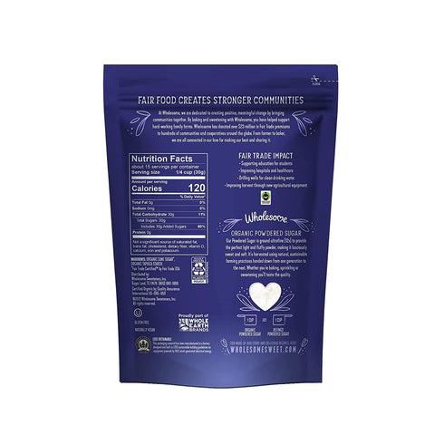 16-Ounce 1 Pack Wholesome Sweeteners Organic Powdered Confectioners Sugar, Fair Trade, Non GMO, Gluten Free & Vegan
