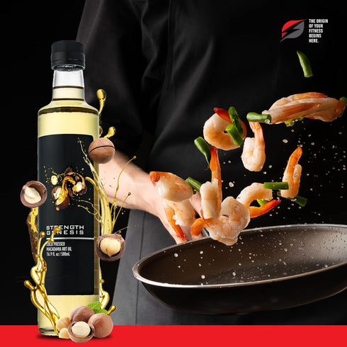 500-Milliliter Strength Genesis Australian Macadamia Nut Oil, Cold-Pressed Macadamia Oil for Cooking, Bottle
