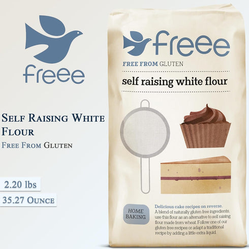 freee Gluten Free Self Raising White Flour | All Purpose Flour for Cakes, Muffins & Pancakes Baking | Imported from UK