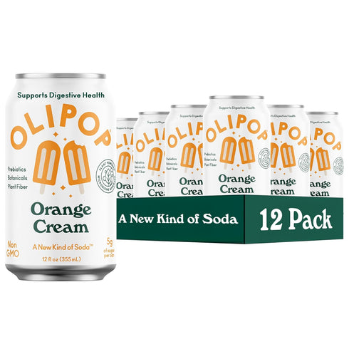 OLIPOP Prebiotic Soda Pop, Orange Cream, A New Kind of Soda Packed