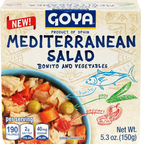 5.30 (Pack 10) Goya Foods Mediterranean Bonito and Vegetables Salad, Ounce