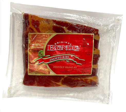 Bende Hungarian Brand Smoked Pork Ribs, "Fuestoelt Oldalas"