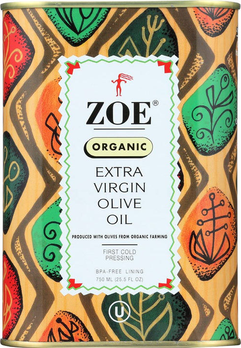 Zoe 25.5-Ounce Organic Extra Virgin Olive Oil, Tin