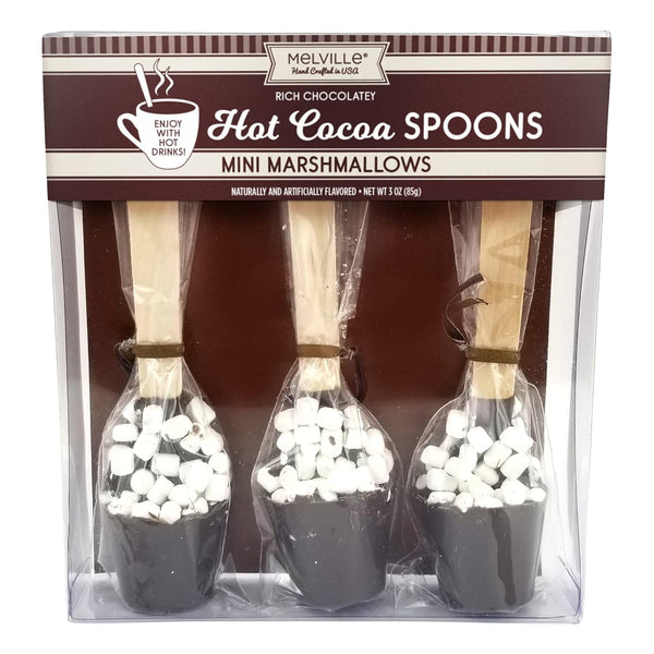 Melville Candy Delicious Hot Chocolate Spoons - Individually Wrapped Chocolate Stirrers with