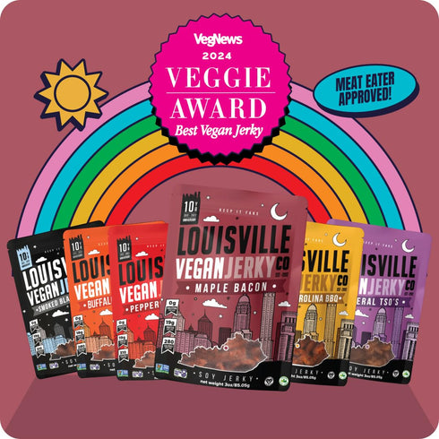 Louisville Vegan Jerky - Maple Bacon Vegan Meat, Lip-Smacking Vegan-Friendly & Vegetarian Jerky, Non-GMO