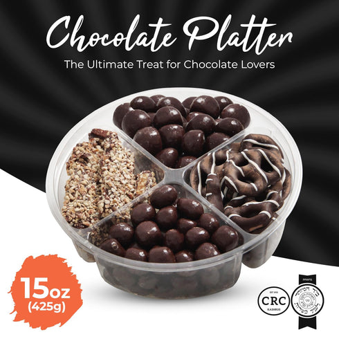15oz 4 Mothers Day Chocolate Gift Box, Chocolate Gift Basket of Sectional Platter, Ideal Food Gifts for Women on