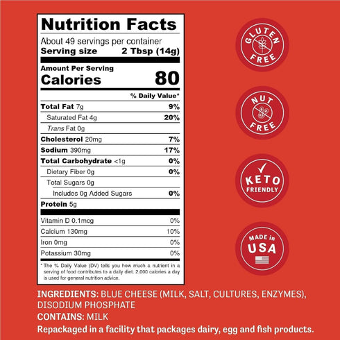 1.5 lb Judees Blue Cheese Powder - Gluten-Free and Nut-Free - Use in Seasonings and Salad Dressings - Great for Dips