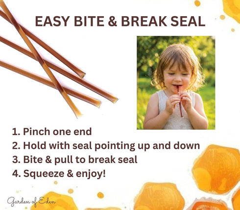 Garden of Eden Honey Company (50 Count) Pack Garden of Eden Pure Honey Sticks Natural Tea & Coffee Sweetener Single
