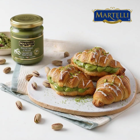 Martelli (45%), 200g (7.05 Oz) Authentic Italian Pistachio Cream - Perfect for Viral Dubai Chocolate Bar Kit Filling