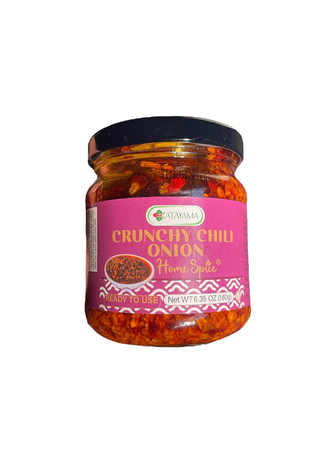 Katayama 6.35 oz Crunchy Chili Onion, Spicy Chili Crisp with Fried Garlic & Onion Versatile Topping & Condiment