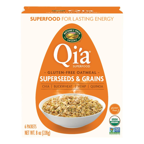 Nature's Path Organic Qi'a Superseeds & Grains Instant Oatmeal, 8 oz, Gluten Free, Non-GMO
