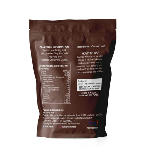 Nature Vit 1kg NatureVit Quinoa Flour, | Gluten Free Atta | Enriched with Dietary Fibre, Protein & Vitamins | Improves