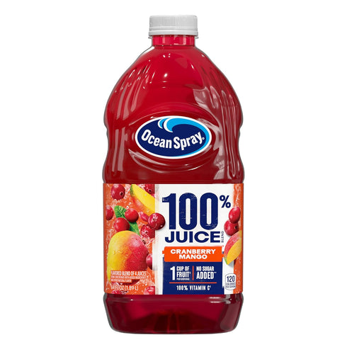 Ocean Spray 100% Juice Cranberry Mango Juice Blend, 64 Fl Oz Bottle