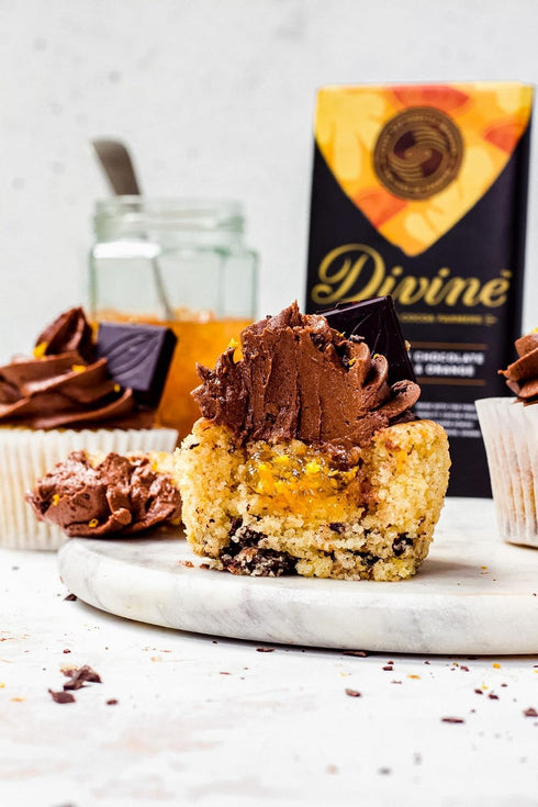 70% 3oz. (12 Pack) Divine Chocolate Bars - Dark Chocolate with Ginger & Orange - Made with Fairtrade Cocoa, Natural