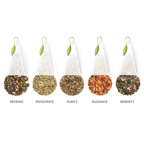 Tea Forte Wellbeing Organic Wellness Tea, Petite Presentation Box Gift Set Sampler, 10 Count, Individually Wrapped