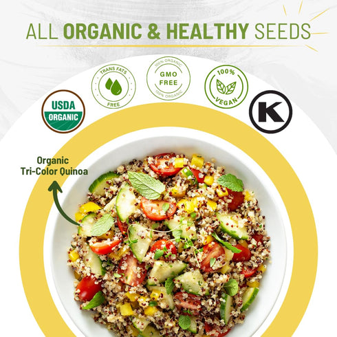 16 Oz., 2-Pack Sunbest Natural Organic Tri-Color Quinoa, Non-GMO, Vegan, Kosher