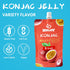 Pack- 12 KONJOY Konjac Jelly Variety Lychee, Peach, Mango, Blueberry, Passion Fruit, Green Grape, Drinkable Pouche, Low