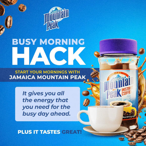 (2 Pack, 3.5 oz Jamaica Mountain Peak Instant Coffee, Authentic Jamaican Coffee, Rich Bold Flavor Jars)