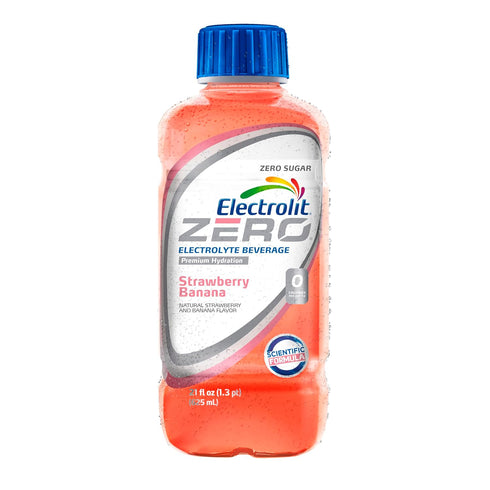 21 Oz (Pack 12) Electrolit Zero, Electrolyte Beverage, Strawberry-Banana, Fl bottle