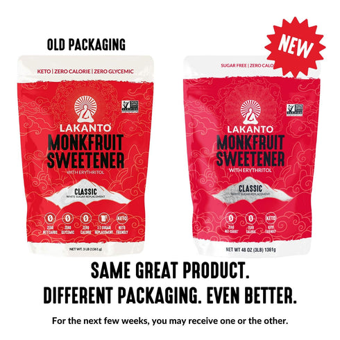 Lakanto Classic Monk Fruit Sweetener - 3 lb - White Sugar Substitute, Zero Calorie, Keto Diet Friendly