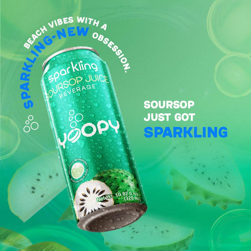 Pack 12 (10.82 oz 55% Yoopy Sparkling Fruit Juices Variety Cans fl Each) with Real Juice Tropical Flavours, Naturally