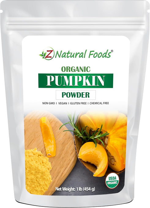 Z Natural Foods Organic Pumpkin Powder - Plant Based Superfood Supplement for Delicious Pumpkin Spice Lattes, 1 lb