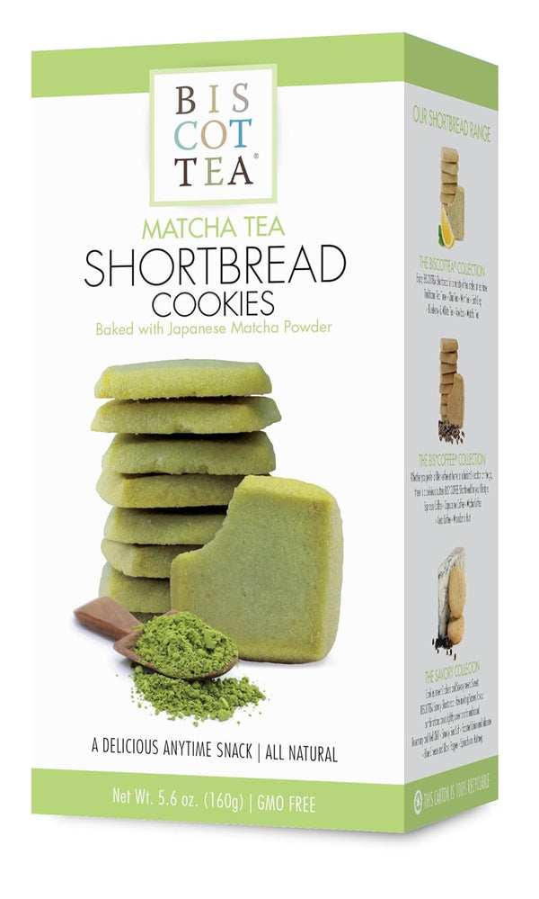 BISCOTTEA Matcha Green Tea Shortbread Cookies - 8 Cookies