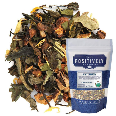 Organic Positively Tea Company White Mimosa White Tea, Loose Leaf, 4 Ounce