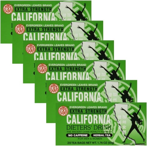 Evergreen Leaves California Dieter's Drink Extra Strength Tea, 20 Count (Pack of 6)