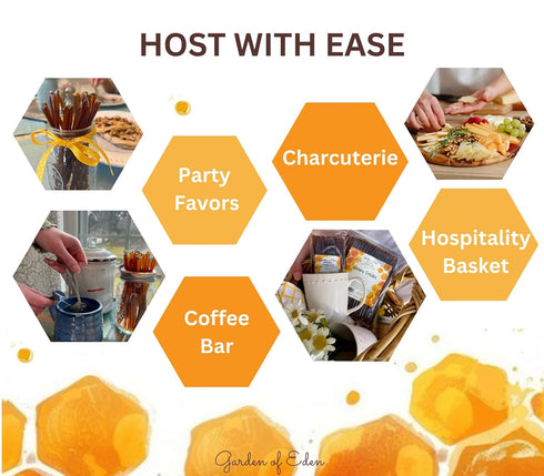 Garden of Eden Honey Company (50 Count) Pack Garden of Eden Pure Honey Sticks Natural Tea & Coffee Sweetener Single