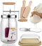 Retro Manual Butter Churn Kit - Wooden Hand-Crank Butter Maker with Glass
