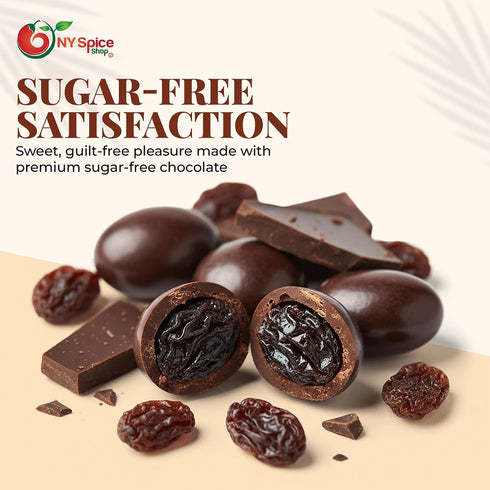 2 NY Spice Shop Dark Chocolate Raisin - Pound Sugar Free Holiday Chocolate Raisins - Roasted Festive Raisins Snacks