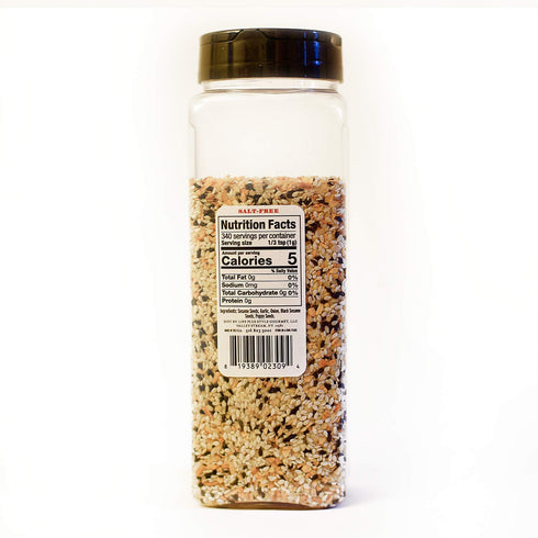 Everything Bagel SALT FREE Seasoning Premium Spice Blend with Sesame Seeds, Onion, Garlic, and Poppy Seed, 12 Oz