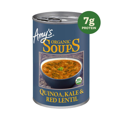 Pack, Pack 6 Amy's Soup, Organic Variety Chunky Vegetable, Quinoa, Kale and Red Lentil, and Lentil Canned Soup, Made