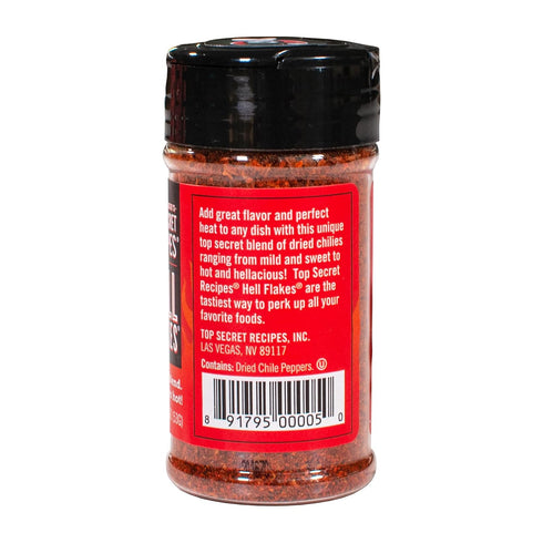 Todd Wilbur's Top Secret Recipes Hell Flakes - Crushed Red Pepper Flakes, Unique Blend of 5 Peppers, 1.9 oz