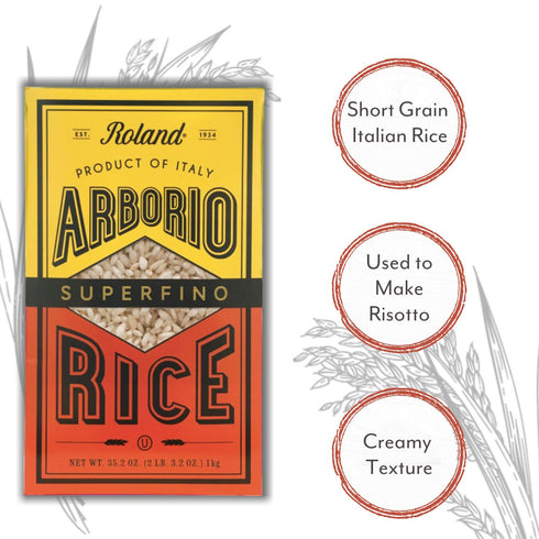 35.2 Pack 5 Roland Foods Arborio Rice, Superfino, Ounce Box
