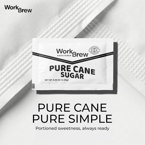 WorkBrew Packets 400 Count, Packets White Cane Sugar Individual Sugar for Coffee & Tea, Office Breakroom, Restaurants