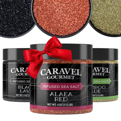 Hawaiian Sea Salt 3-Pack - Alaea Red, Bamboo Jade, Black Lava -