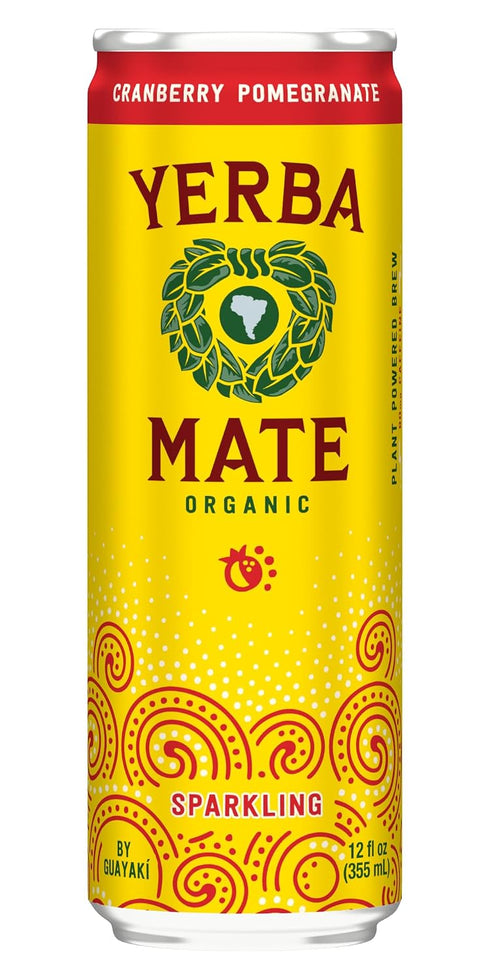 Guayak Yerba Mate, Sparkling Energy Drink Alternative, Organic Cranberry Pomegranate Flavor, 12