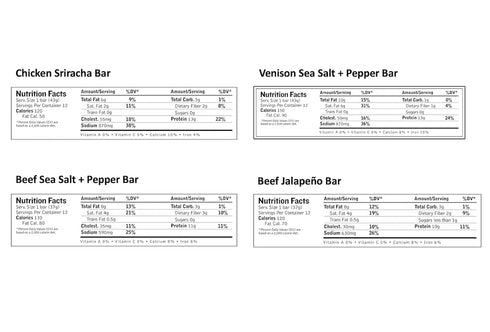 Pack 12 EPIC Bars, Variety (Chicken, Beef, Venison), Keto-Friendly, Bars