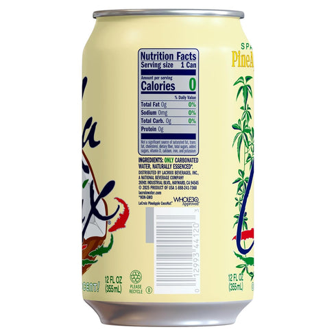 12-Pack 12 Oz LaCroix Sparkling Water | Pineapple Coconut Flavor | | Naturally Essenced, Zero Calorie, Sodium Free | Fl