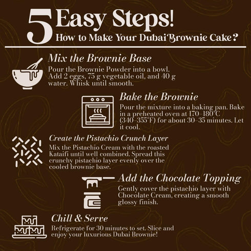 Set Ceres Gourmet Dubai Chocolate DIY Kit All-in-One Viral Dubai Brownie Creation with Browni Powder and Filling Fun