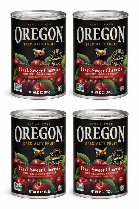 Generic Oregon Dark Sweet Cherries in Heavy Syrup, (VALUE PACK OF 4)15 oz