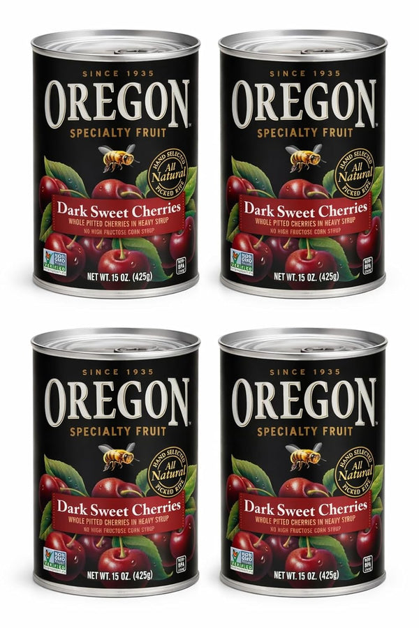 Generic Oregon Dark Sweet Cherries in Heavy Syrup, (VALUE PACK OF 4)15 oz