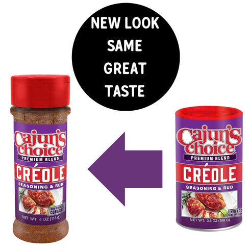 Cajun's Choice Creole Seasoning, 3.8 oz, Low Sodium, Gluten-Free, Authentic Louisiana Spice