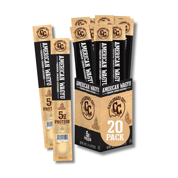 Cattleman's Cut American Wagyu Beef Sticks, Premium Bulk Protein Snacks, Keto Friendly,