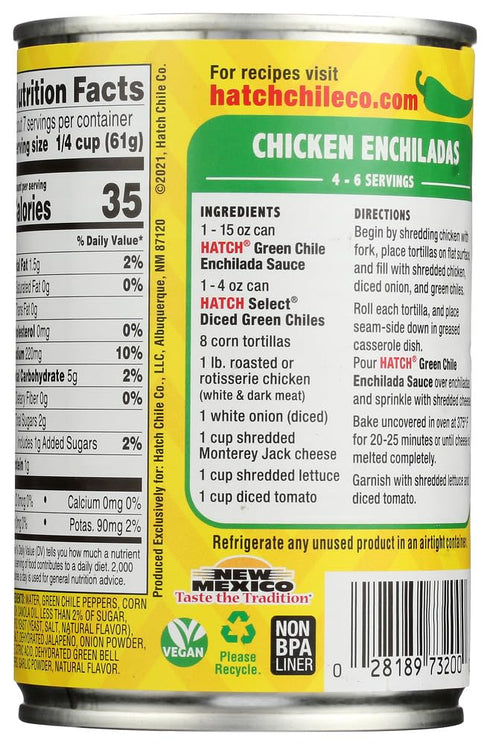 Hatch Green Chile Enchilada Sauce, Medium Heat, 15oz (2)